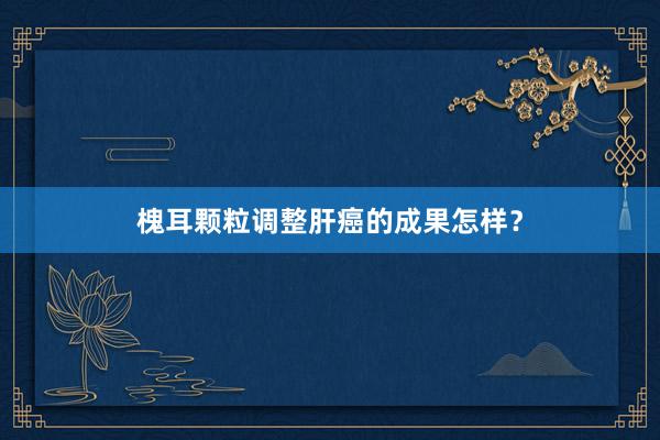 槐耳颗粒调整肝癌的成果怎样？